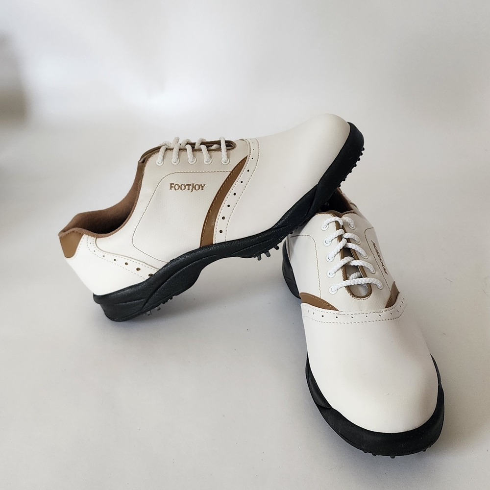FootJoy Women's White and Brown Golf Shoes